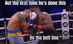 usyk low blow, aj vs usyk low blow